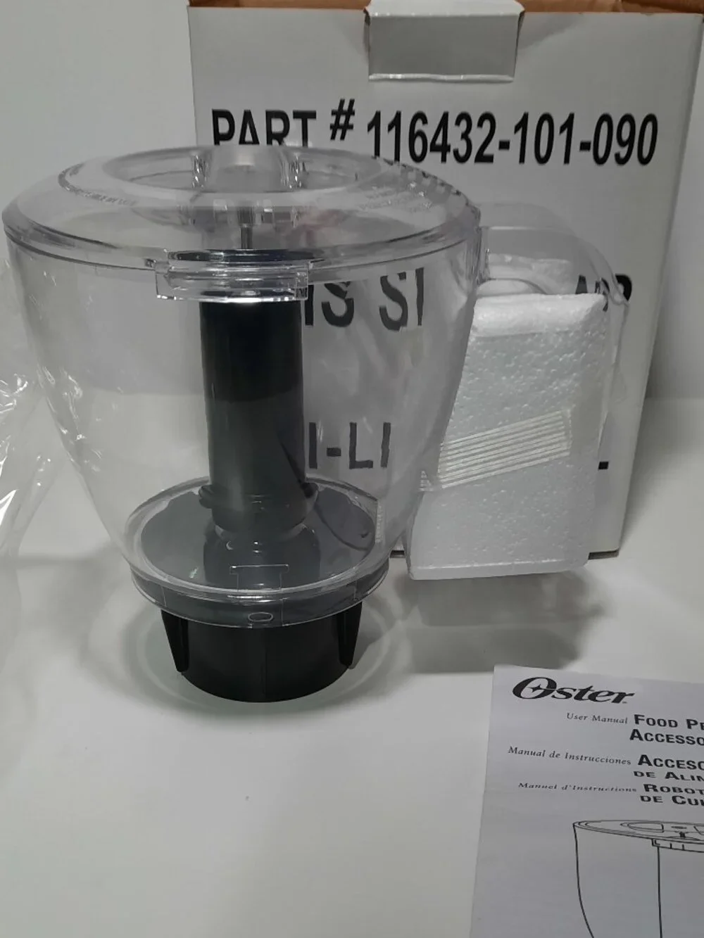 Oster Blender 3-Cup Food Processor Attachment 116432-101-090 NIB Replacement